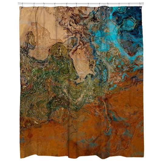 Canyon Sunset in Rust and Turquoise Shower Curtain