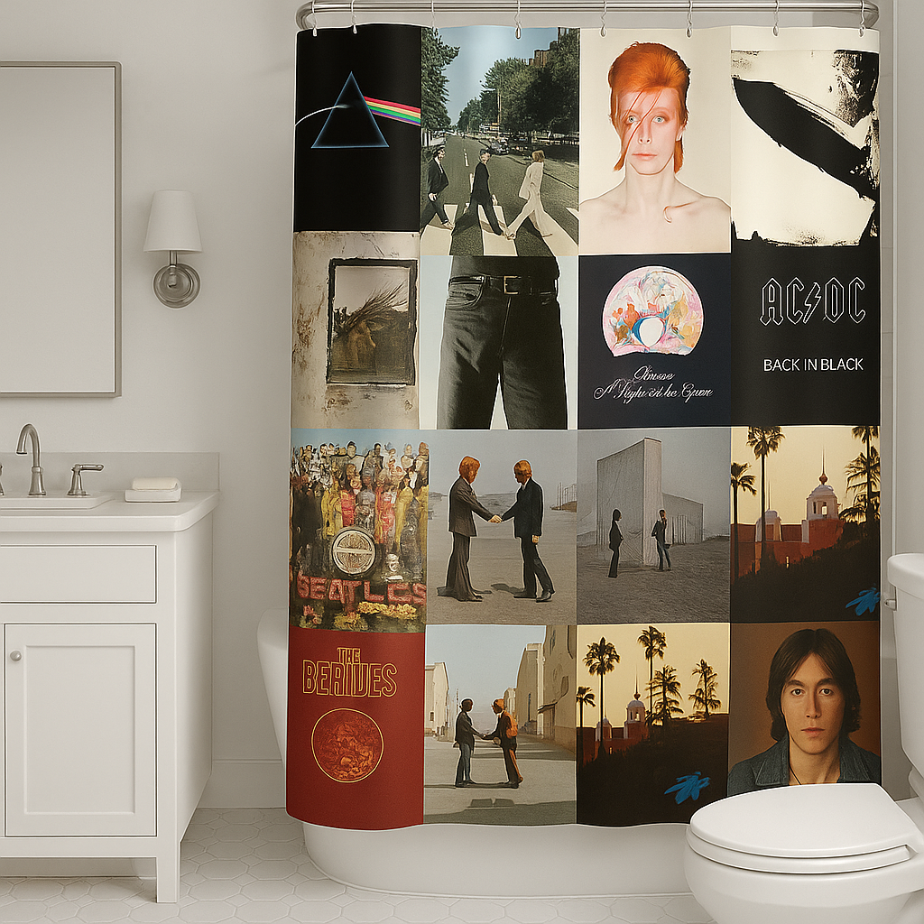 Classic Rock Band Music Album Cover Shower Curtain