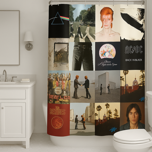 Classic Rock Band Music Album Cover Shower Curtain