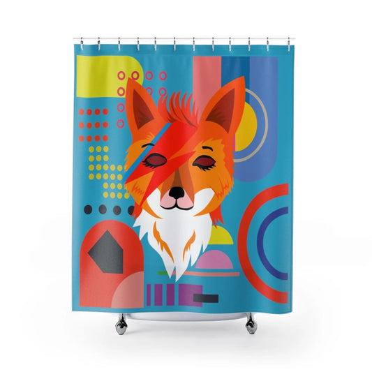 David Bowie Cute Fox Shower Curtain