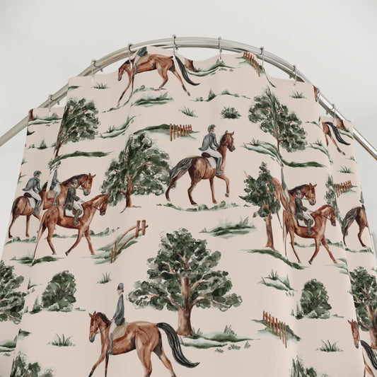 Equestrian Horse Lovers Bathroom Decor Shower Curtain
