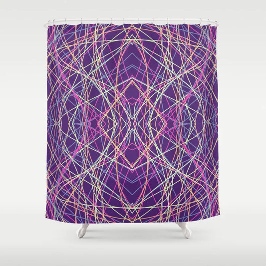 Girlpower Electric Neon Trendy Shower Curtain