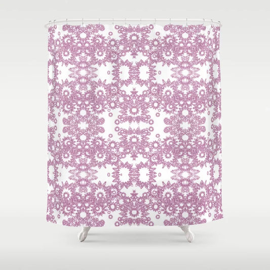 Pink Gothic Lace Mystique Shower Curtain