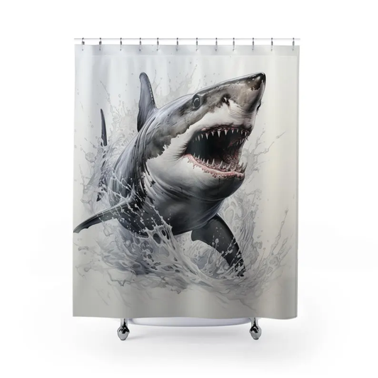 Great White Shark Ocean Sea Animal Shower Curtain