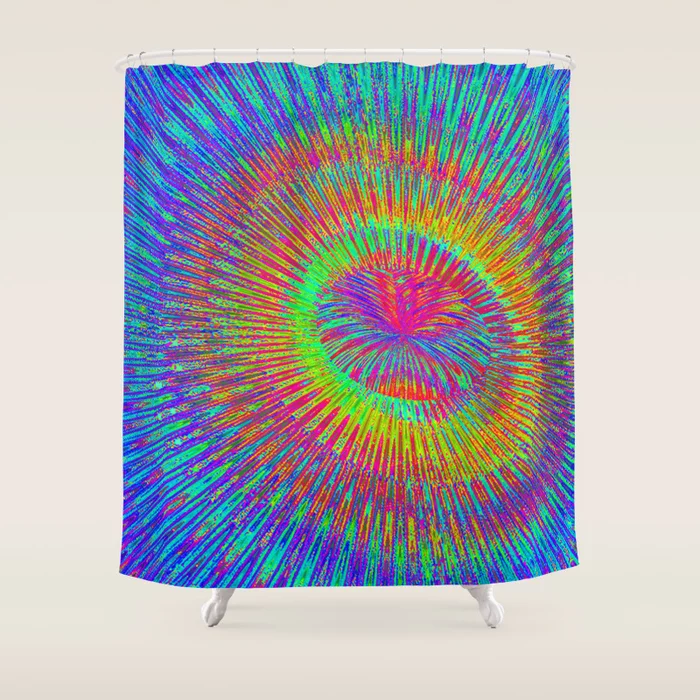 Rainbow Pixel Splash Shower Curtain