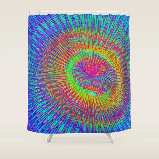 Rainbow Pixel Splash Shower Curtain