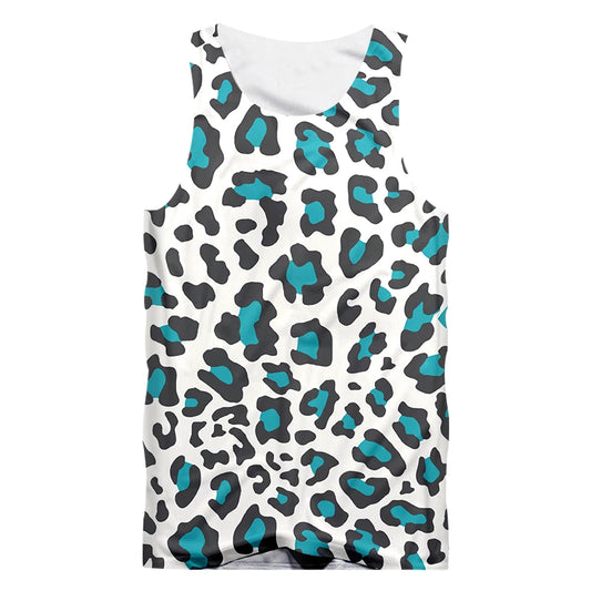 Blue Cheetah Sleeveless Tank Top