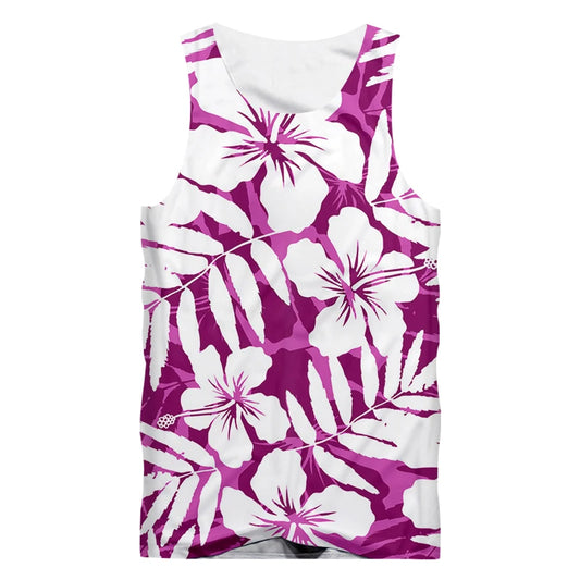 Hawaiian Flower Tropical Sleeveless Tank Top