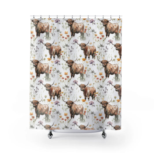 Highland Cow Country Farmhouse Decor Shower Curtain