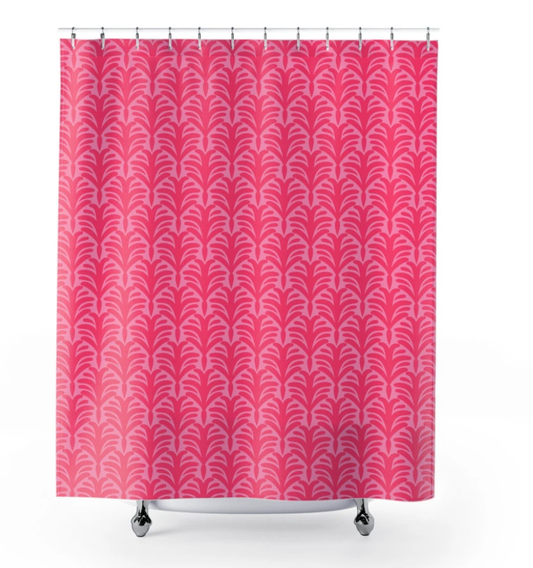 Hot Pink and Light Pink Palm Tree Shower Curtain