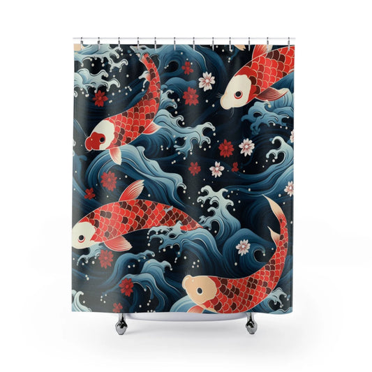 Japanese Tattoo Art Inspired Koi Fish Shower Curtain