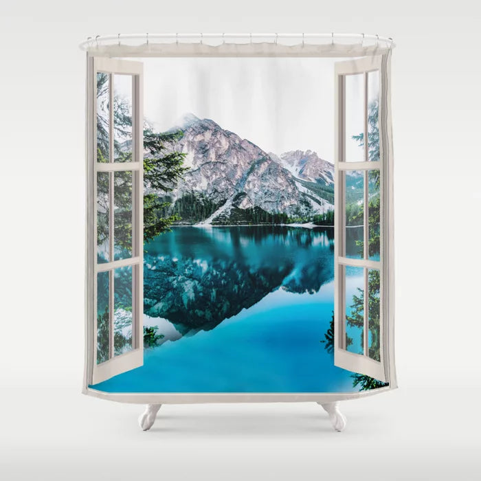 Lake View Scenic Landscape | OPEN WINDOW ART Shower Curtain