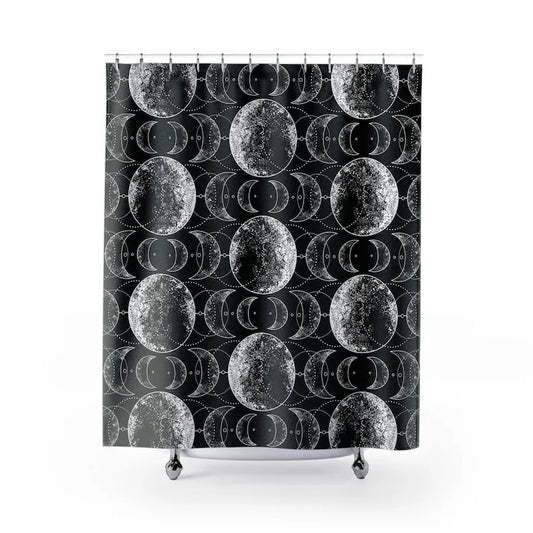 Lunar Phases Dark Moon Celestial Mystical Shower Curtain