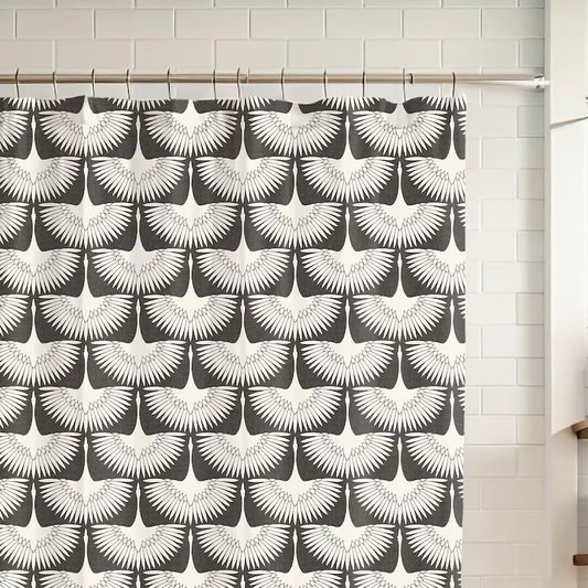 Modern Swan Bird Minimalist Shower Curtain