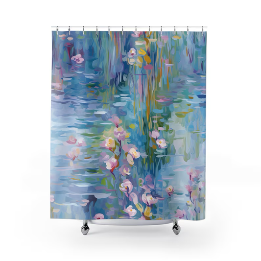 Monet Inspired Cottagecore Art Painting Shower Curtain