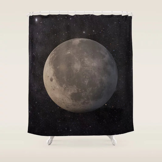 Full Moon Night Stars Shower Curtain
