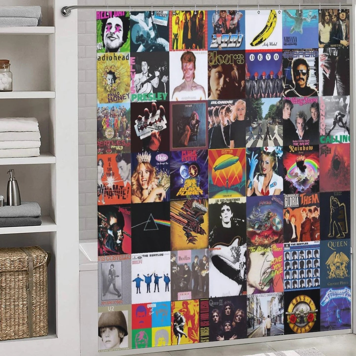 Rock Band Music Album Cover Shower Curtain