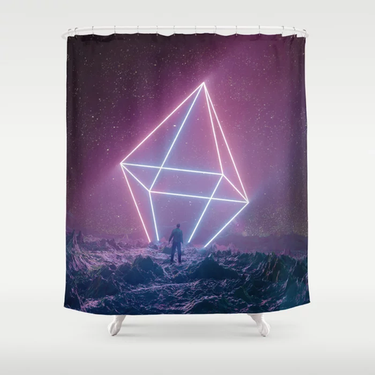 Neon Beacon Shower Curtain
