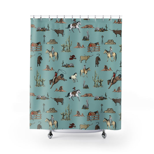 Old West Vintage Ranch Cowboy Americana Shower Curtain