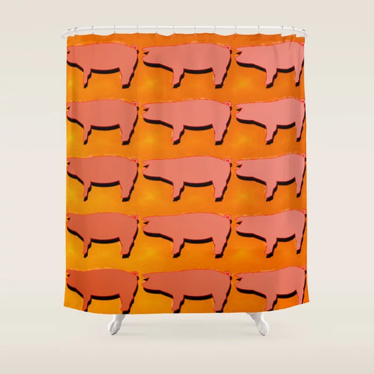 Pixel Pigs Shower Curtain