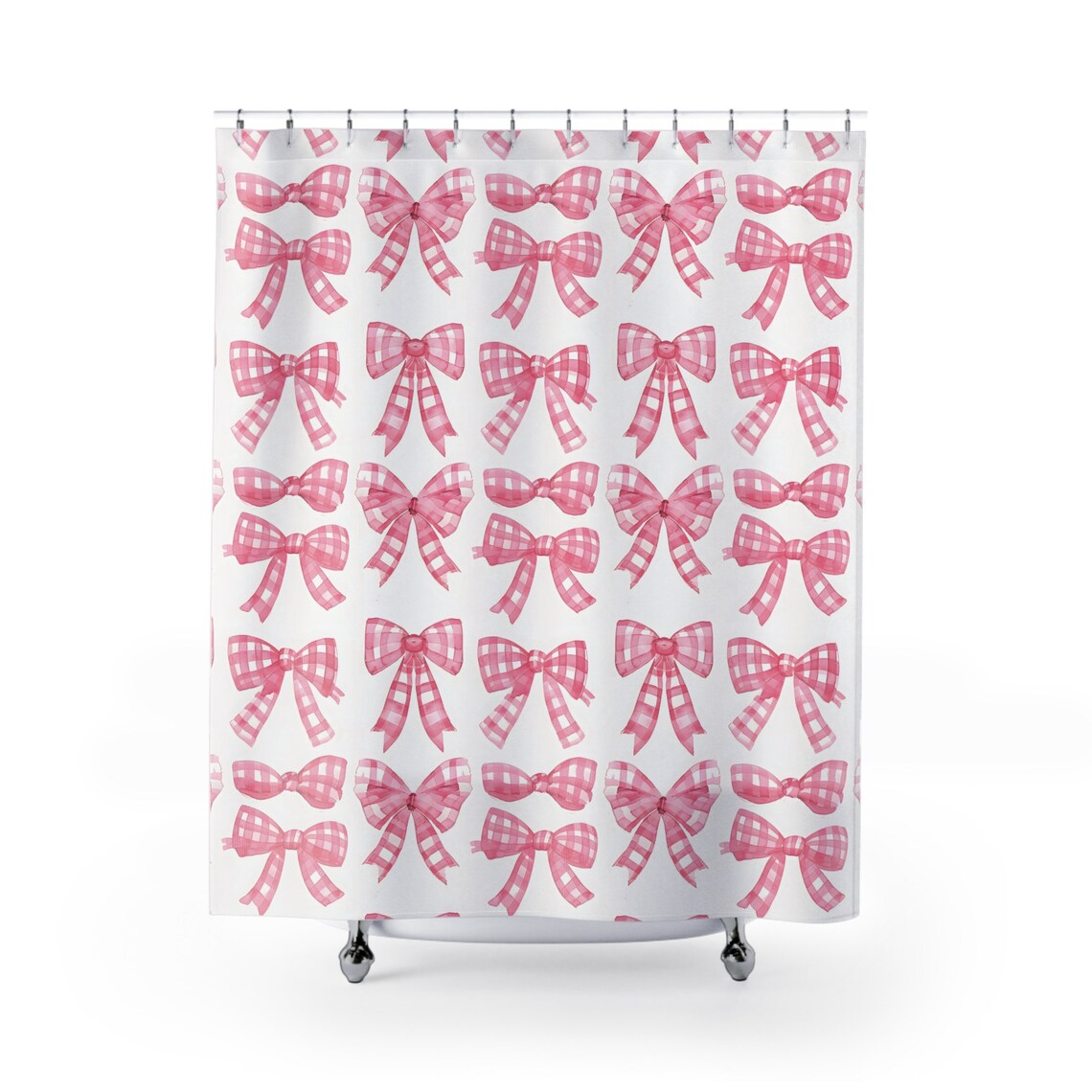 Vintage Pastel Pink Bows Coquette Shower Curtain