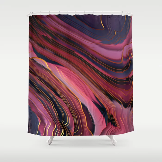 Pink Plum Abstract Shower Curtain