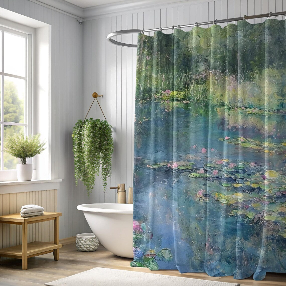 Quiet Monet Garden Pond Shower Curtain