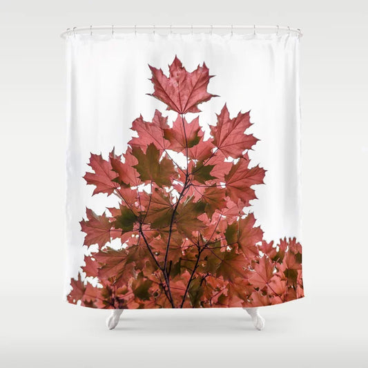 Japanese Red Maple Leaf Shower Curtain