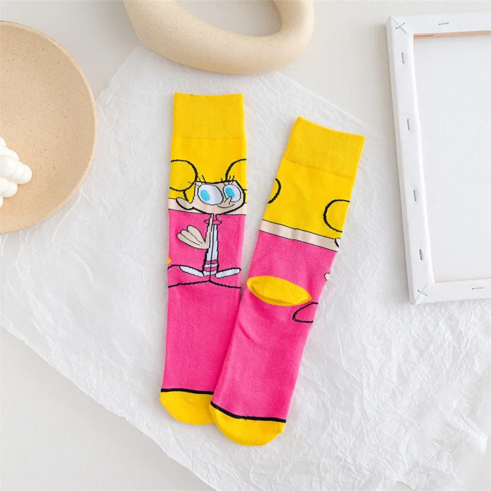 SpongeBob SquarePants Socks – Funny Cartoon Anime Socks Featuring Patrick Star, Squidward, and More | Crew Socks for Women & Men