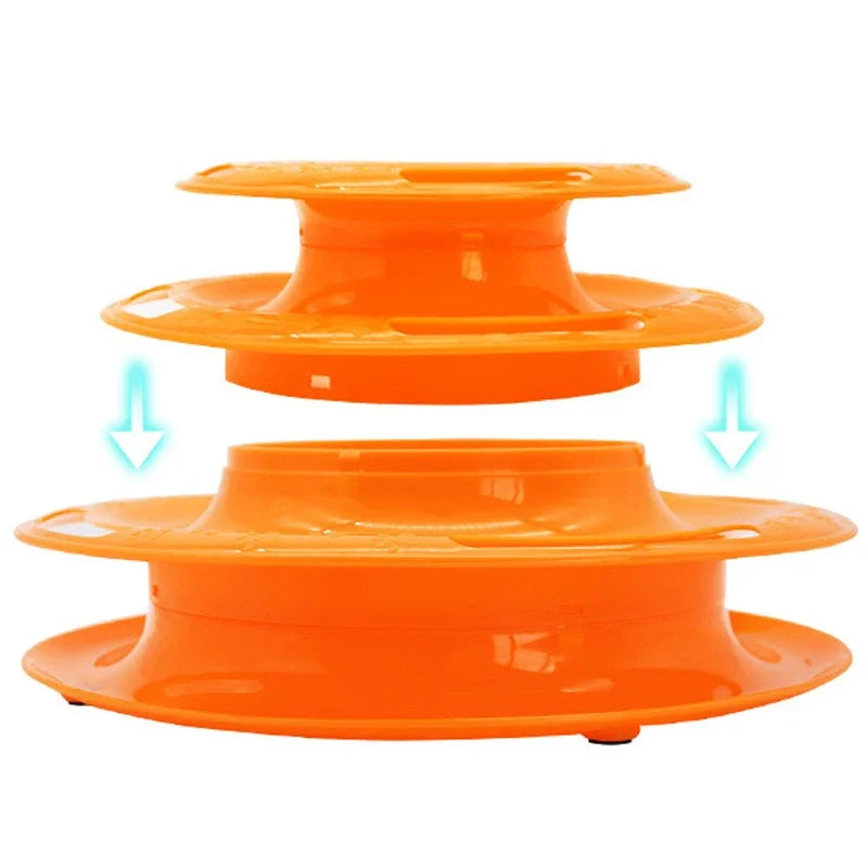 Interactive Cat Toy Tower Turntable Roller Balls Toys for Cats Kitten