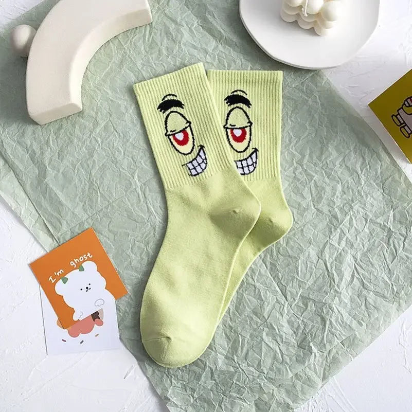 SpongeBob SquarePants Socks – Funny Cartoon Anime Socks Featuring Patrick Star, Squidward, and More | Crew Socks for Women & Men