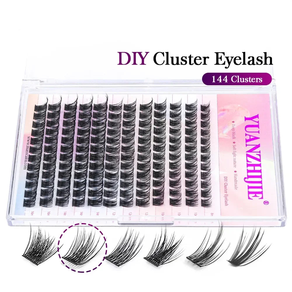 Lash Clusters Kit – DIY Eyelash Clusters Extensions with Bond & Seal for a Natural or Voluminous Look