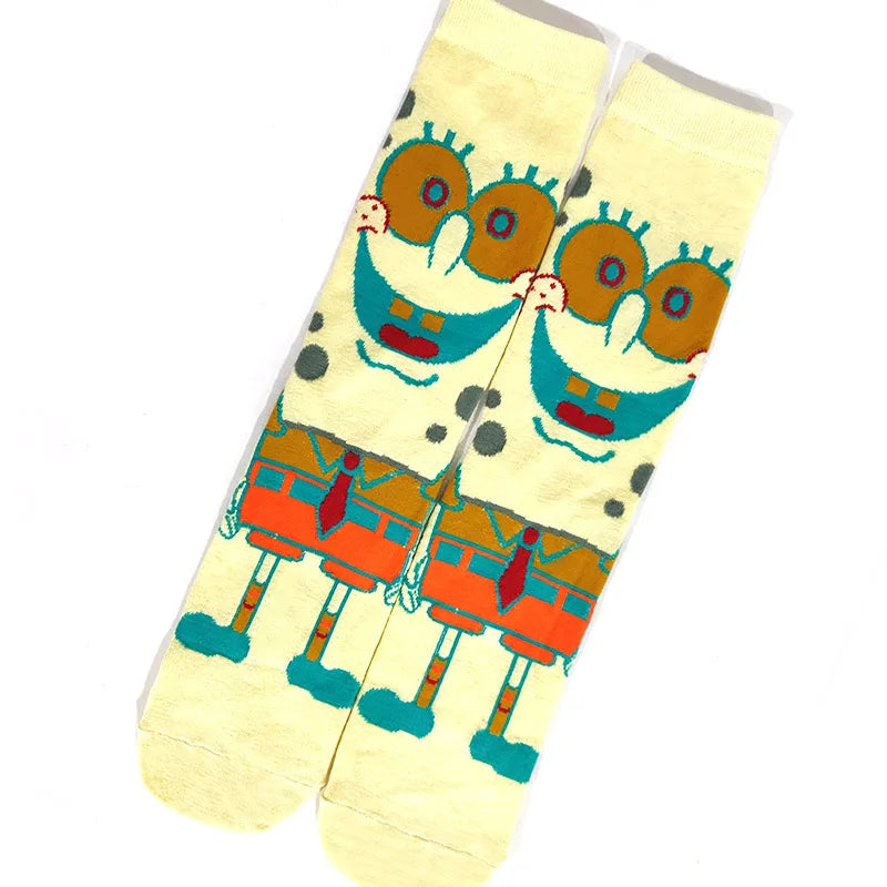 SpongeBob SquarePants Socks Cartoon Style Sponge Bob Cosplay Socks