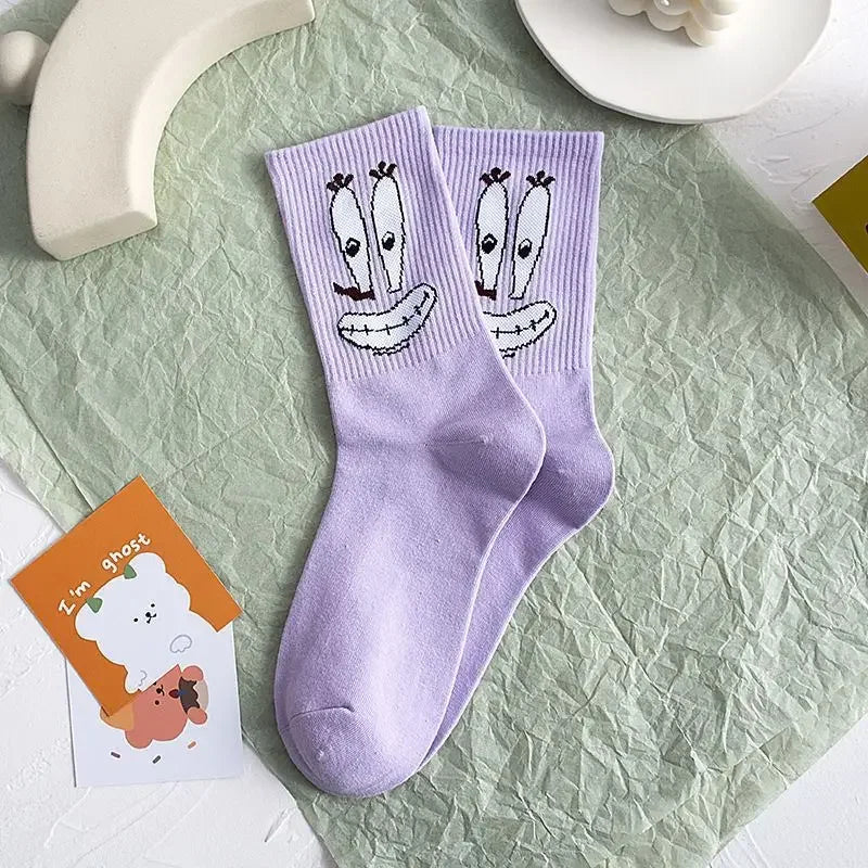SpongeBob SquarePants Socks – Funny Cartoon Anime Socks Featuring Patrick Star, Squidward, and More | Crew Socks for Women & Men