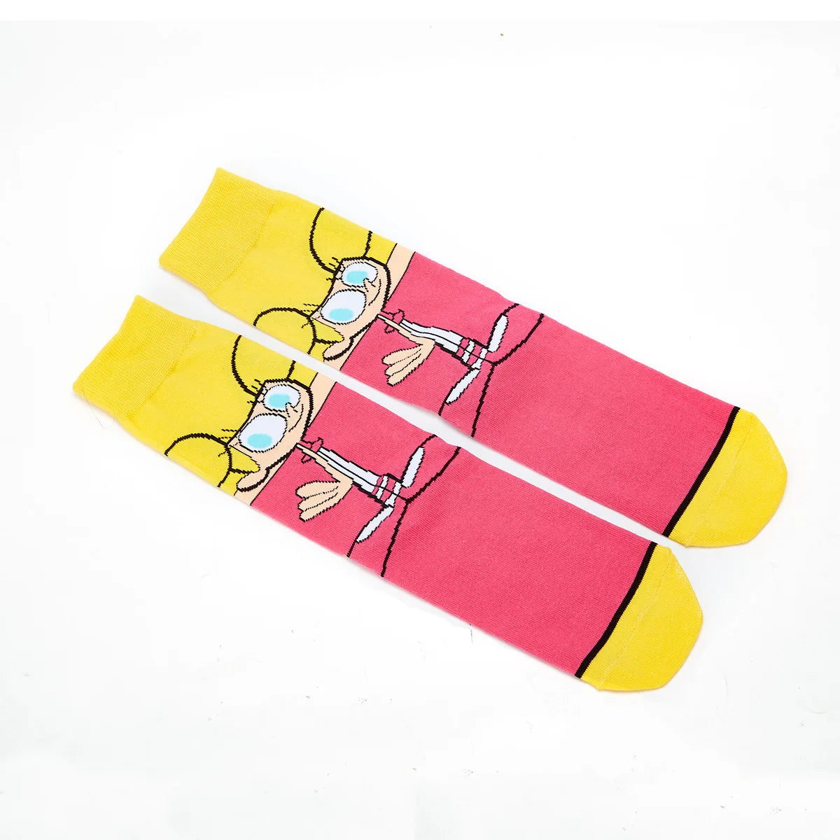 SpongeBob SquarePants Socks – Funny Cartoon Anime Socks Featuring Patrick Star, Squidward, and More | Crew Socks for Women & Men