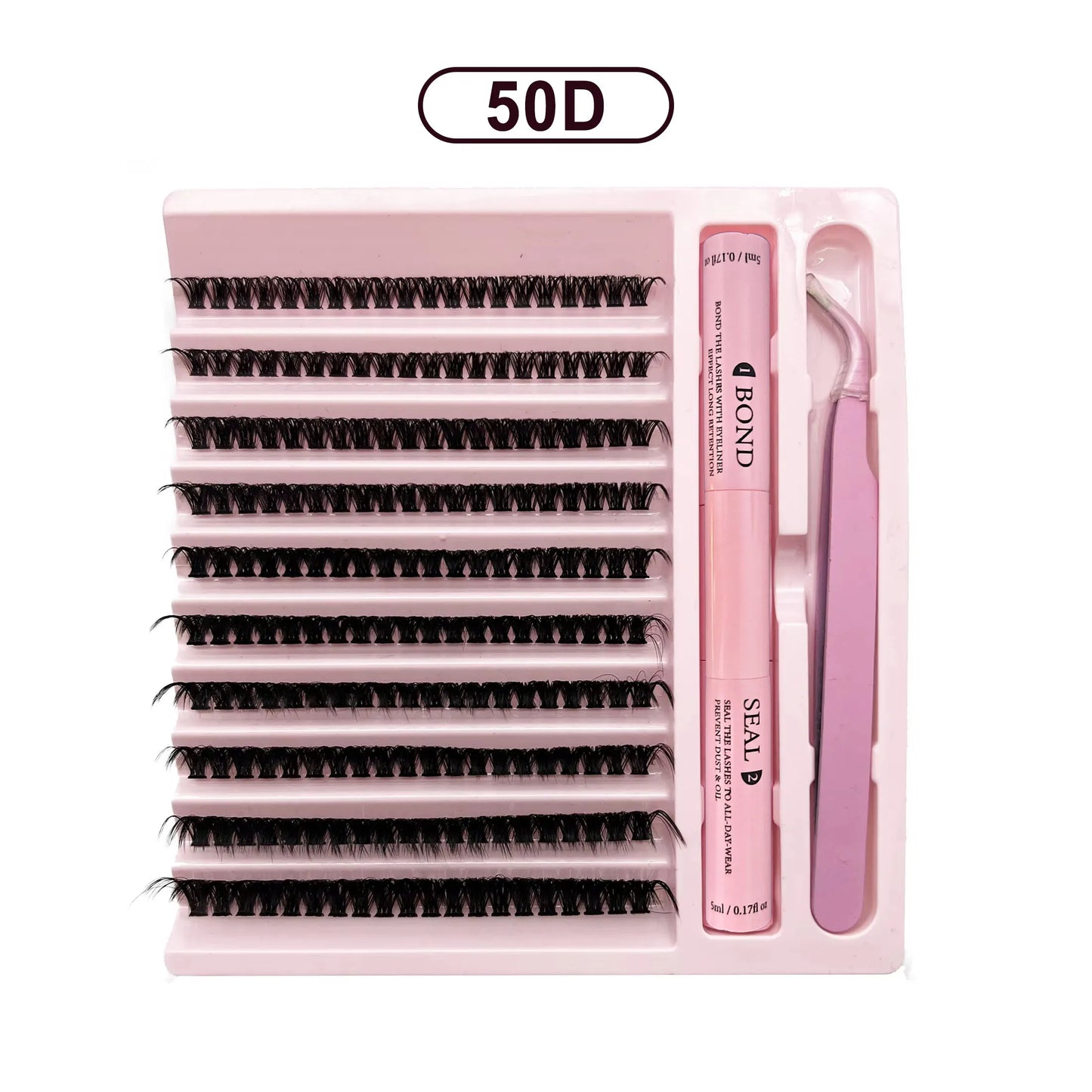 Lash Clusters Extensions Kit – Best Fake Eyelash Clusters Set with Bond & Seal, Applicator Tool – DIY Mix-Length Lash Extensions for Natural & Volume Look