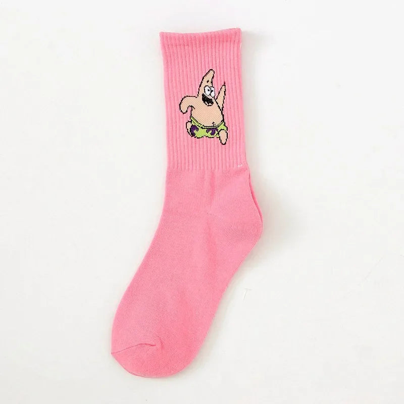 SpongeBob SquarePants Socks – Funny Cartoon Anime Socks Featuring Patrick Star, Squidward, and More | Crew Socks for Women & Men