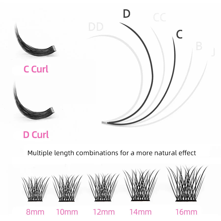 Lash Clusters Kit – DIY Eyelash Clusters Extensions with Bond & Seal for a Natural or Voluminous Look