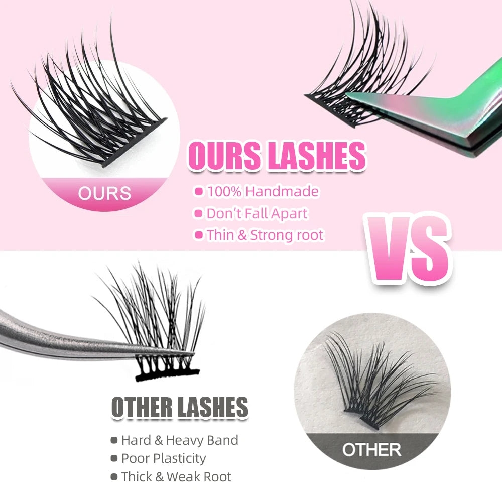 Lash Clusters Kit – DIY Eyelash Clusters Extensions with Bond & Seal for a Natural or Voluminous Look