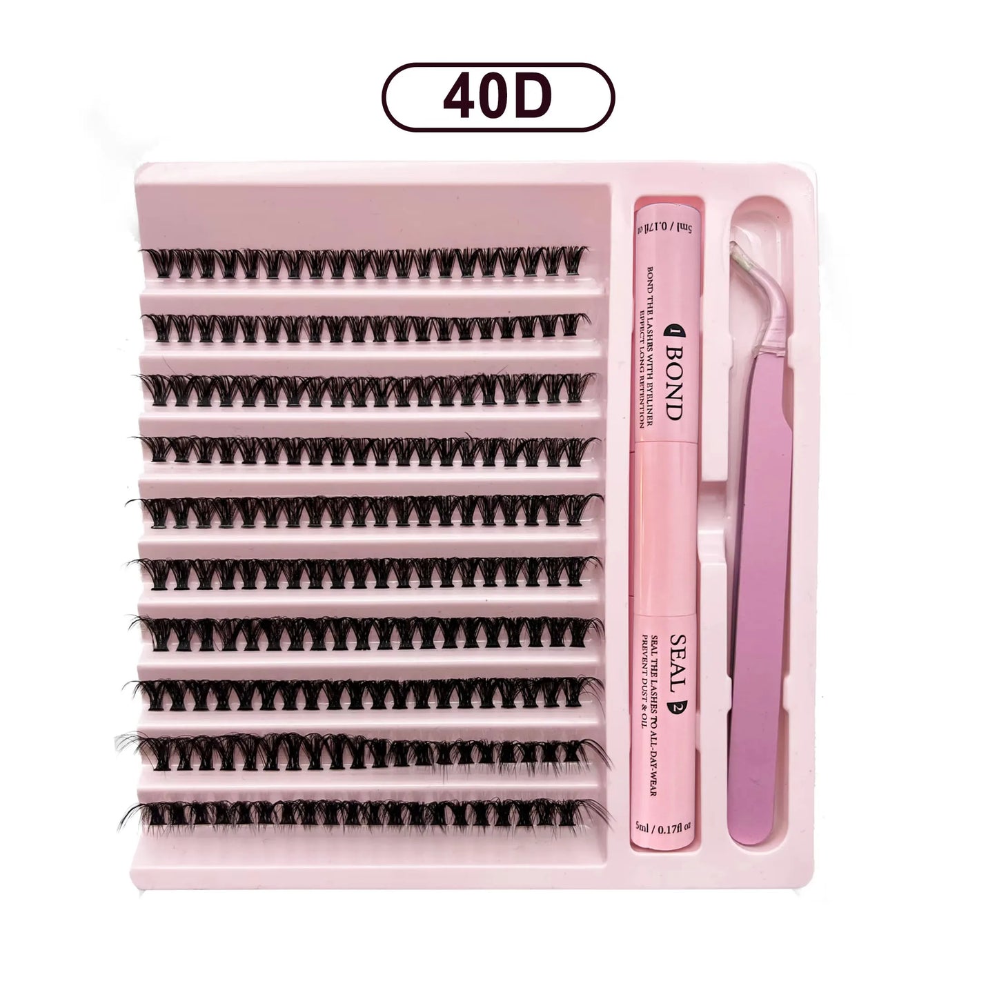 Lash Clusters Extensions Kit – Best Fake Eyelash Clusters Set with Bond & Seal, Applicator Tool – DIY Mix-Length Lash Extensions for Natural & Volume Look