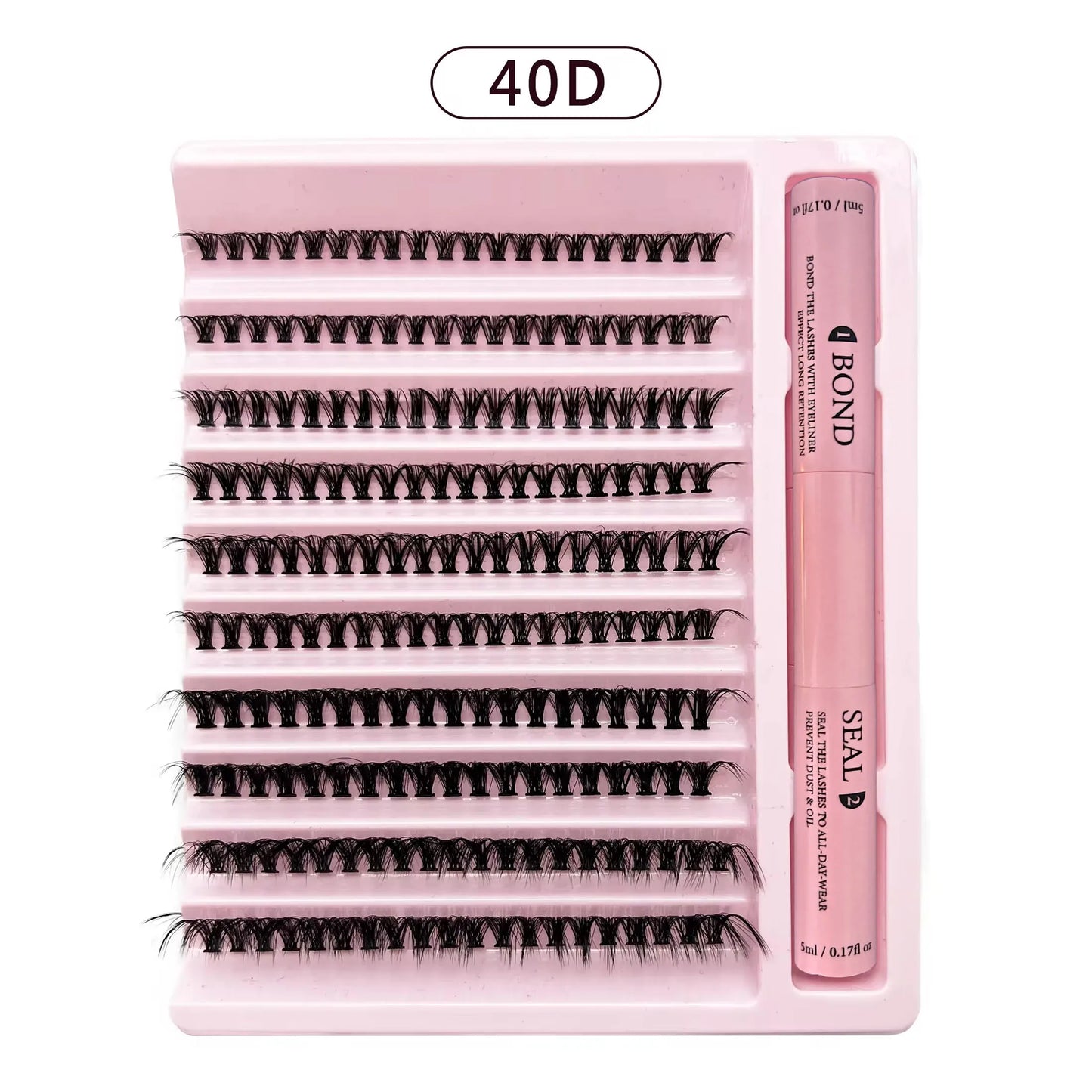 Lash Clusters Extensions Kit – Best Fake Eyelash Clusters Set with Bond & Seal, Applicator Tool – DIY Mix-Length Lash Extensions for Natural & Volume Look