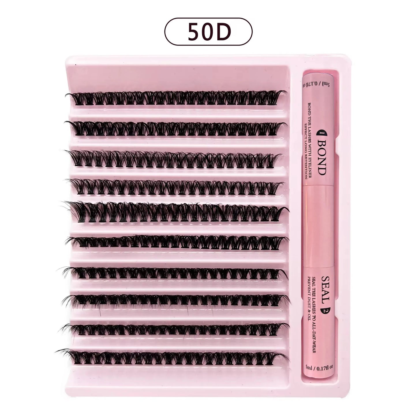 Lash Clusters Extensions Kit – Best Fake Eyelash Clusters Set with Bond & Seal, Applicator Tool – DIY Mix-Length Lash Extensions for Natural & Volume Look