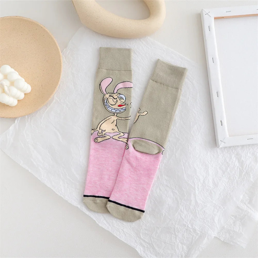 SpongeBob SquarePants Socks – Funny Cartoon Anime Socks Featuring Patrick Star, Squidward, and More | Crew Socks for Women & Men