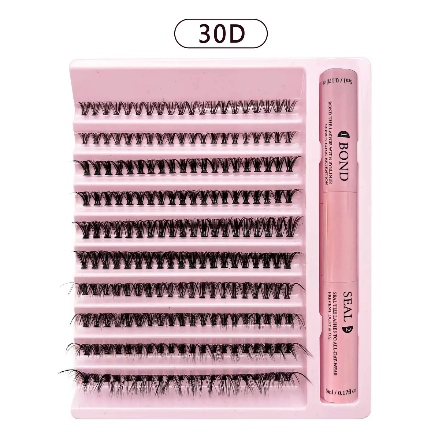 Lash Clusters Extensions Kit – Best Fake Eyelash Clusters Set with Bond & Seal, Applicator Tool – DIY Mix-Length Lash Extensions for Natural & Volume Look