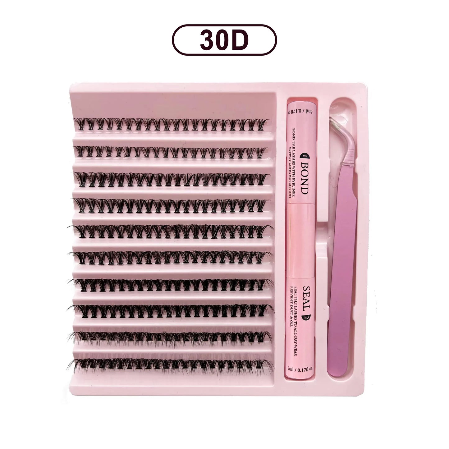 Lash Clusters Extensions Kit – Best Fake Eyelash Clusters Set with Bond & Seal, Applicator Tool – DIY Mix-Length Lash Extensions for Natural & Volume Look