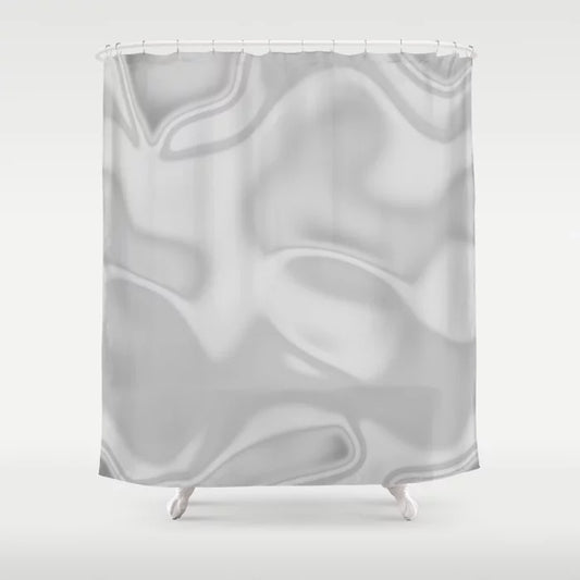 White Silk Texture Shower Curtain