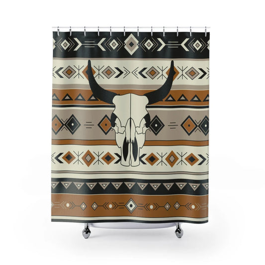 Southwest Bull Skull Western Style Shower Curtain
