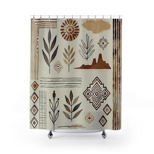 Southwestern Minimalistic Boho Shower Curtain