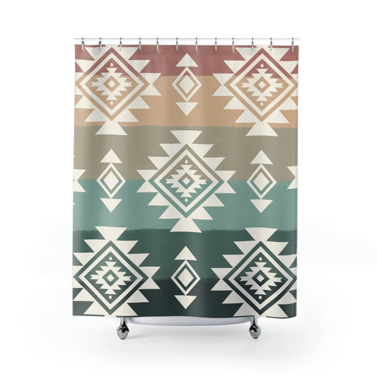 Southwestern Aztec Print Ranch Home Decor Shower Curtain