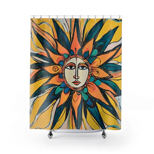 Sun Face Whimsical Shower Curtain